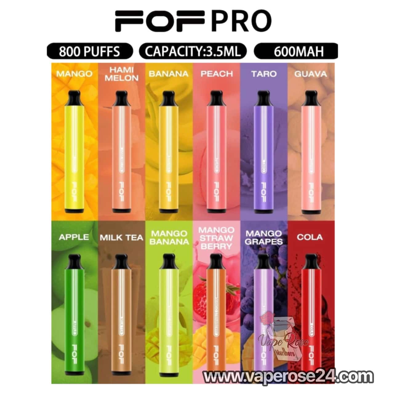 FOF PRO STICK (ใช้แล้วทิ้ง สูบได้800+ครั้ง)
